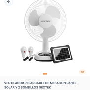 Ventilador recargable con panel solar y 2 bombillos - Img 55216529