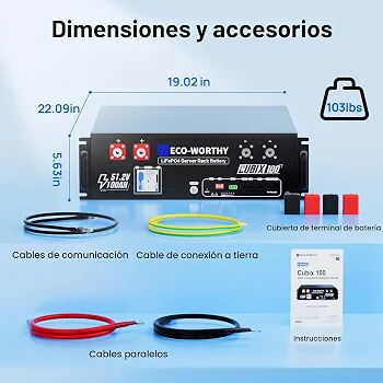 EcoWorthy Cubix 100, 48V 100Ah, nueva en su caja. 55008593... - 3/3