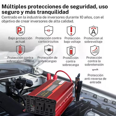Convertidor de 4000w con su cargador inteligente 12v - 2/5
