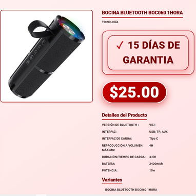 BOCINA BLUETOOTH 30W RMS (80W pico) JVC - XS-KY314PB BOCINA 8'' CON MICRÓFONO 6000W P.M.P.O NDR-1095 - 10/10