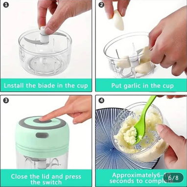Mini picadora de especias y alimentos recargable - Img 123426374