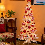 Árbol Navideño Blanco 140cm con accesorios - Img 58134194
