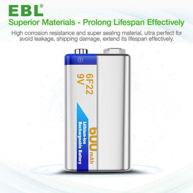 🔋​ BATERIAS RECARGABLES 9 VOLT 🔋​ MARCA EBL® 🔋 CALIDAD 🔋 LA MEJOR 🔋 600mAh 🔋 - 5.887.23.60 - Img 81984061