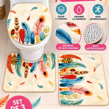 Set de 3 alfombras para baño con diseño en 5200 cup - 2/3