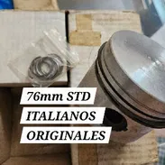 Fabricado en 1980 - JUEGO DE PISTONES ITALIANOS DE 76mm STD con AROS y PASADORES, fabricación Italiana original. - Img 52215494