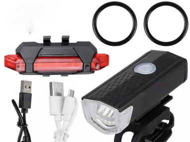 ⭕️ Luces de Bici luces NUEVAS Pack Luces Delanteras y Traseras ✅Luces Delanteras y Luces Traseras de Bici Recargable USB - Img 41352531