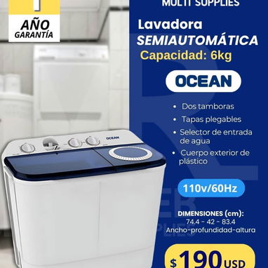 Lavadoras Automáticas y Semiautomáticas marca OCEAN - 3/3