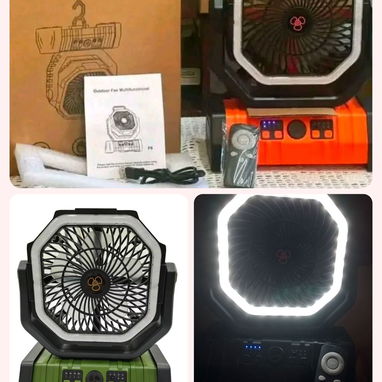 Ventilador recargable F6 ( naranja, negro y verde) - 3/3