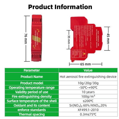 Dispositivo Automático de Extinción de Incendios por Aereosol Caliente - 2/4