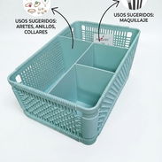 Organizador pequeño multiusos ideal para organizar maquillaje, joyas etc.en 2500cup Cremita Verde azuloso Rosa palo - Img 55924923