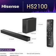 Hisense HS2100 Barra de sonido 2.1 Ch 240W con subwoofer inalámbrico - DTS Virtual X, Dolby Audio, Ezplay, 6 modos EQ, H - Img 45271034