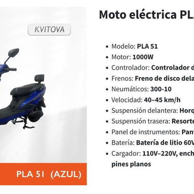 Moto eléctrica pla 51 azul - Img 122918017