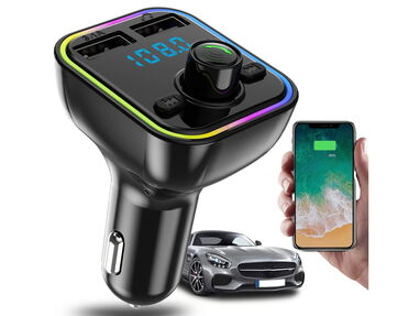 ⭕️ Transmisor FM Carro / Reproductora MP3 Carro Bluetooth USB y Carga Rápida ✅  Reproductor MP3 Auto - Img main-image