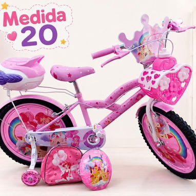 Bicicletas medida 20 con casco de protección y otros accesorios varios rosado y en morado nuevas en su caja para las niñ - Img 128014122