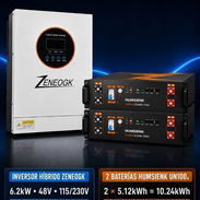Combo de energía inversor hibrido de 6.2kw mas 2 bateria inteligente de 5.12 kwh - Img 57249937