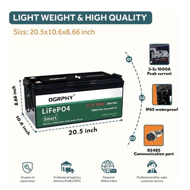 Batería 5kWh inteligente LiFePO4 de 48V 100AH - 2/3