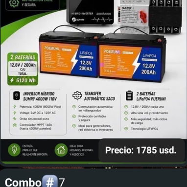 Combo (Inversor + baterías + Transfer automático) kit solar - 5/9
