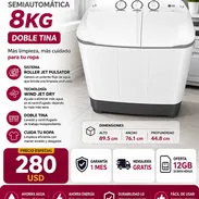 Lavadora Semiautomatica LG 8KG , Doble Tina , Sistema Roller Jet Pulsator + Oferta 12Gb de Datos - Img 55636889