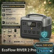 PLANTA ELECTRICA ECOFLOW RIVER 2 PRO DE 800W HASTA 1600 W - Img 55013508