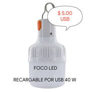BOMBILLO LED 40W PORTÁTIL FOCO QUE RECARGA POR USB Lámpara USB - Img 55791640