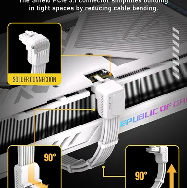 Cable de extensión de GPU con adaptador de ángulo de 90 grados 12V-2x6, extensión de cable d - Img 98422741