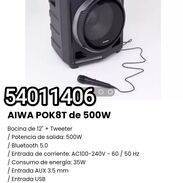 !! Bocina Bluetooth AIWA POK8T de 500W Bocina de 12" + Tweeter!! - Img 45589879