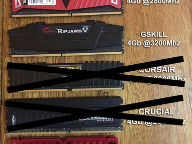Vendo estas RAM DDR4 disipadas de 4Gb, $12 cada una, propiedades en la foto. - Img main-image