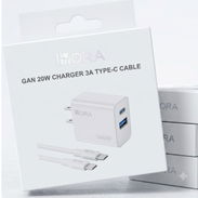 ESPIGAS DOBLE PUERTO (USB A Y USB C) 20W CARGA RÁPIDA Y CABLE C a C DE 3A CARGA RÁPIDA Y TRANSFIERE DATOS MARCA 1HORA - Img 56113313