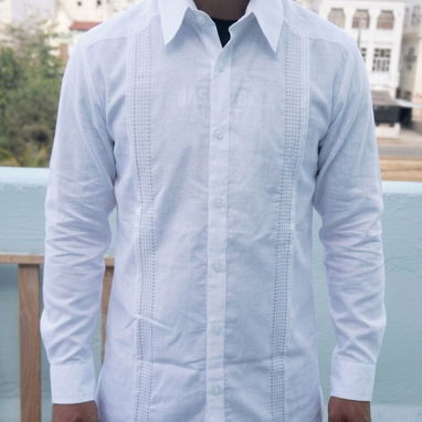 Camisa de Lino Blanca con Bordado de varios colores, escoja el suyo - Img 123385975
