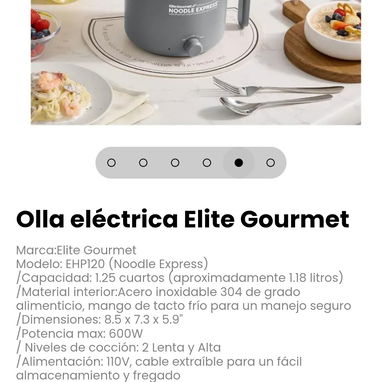 Olla eléctrica Elite Gourmet Marca:Elite Gourmet - 5/6