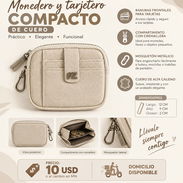 👛 Monedero y Tarjetero de cuero Beige - Img 57783527