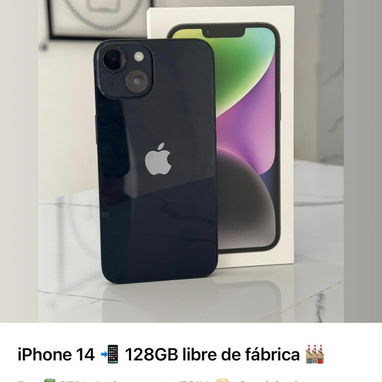 iPhone 14 con su cajas con 100 de batería con ranura para Sim física - Img 126977878