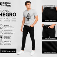 PANTALÓN NEGRO MEZCLILLA DE HOMBRE, MARCA CUIDADO CON EL PERRO - Img 43889487