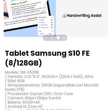 Tablet Samsung S10 FE (8/128GB) Modelo: SM-X526B - Img 118747804