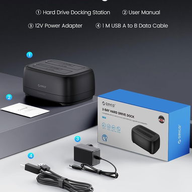ORICO Dockin para disco duro de doble bahía USB 3.0 a SATA III para disco duro de 3.5 pulgadas máx. hasta 40 tb new - 8/8