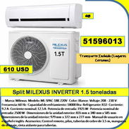 (QB-916) Split MILEXUS INVERTER 1.5 toneladas 610 USD...51596013...Transporte lugares cercanos - Img 57549104