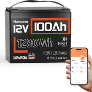 Batería HumsiENK LiFePO4 12V 100Ah Group 24 1280Wh Bluetooth - Img 57319158