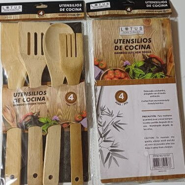 Set 4 utensilios de cocina de bambu - 2/2