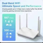 Router WiFi DBIT AC1200 Doble Banda Mesh Gigabit con 4 Antenas y WPA3 T18-21K 📶 Velocidad: AC1200 (300 + 867 Mbps - Img 58139255