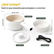 Olla Eléctrica Portátil 2L 600W con Cesta Vaporera y Superficie Antiadherente - Img 58046141
