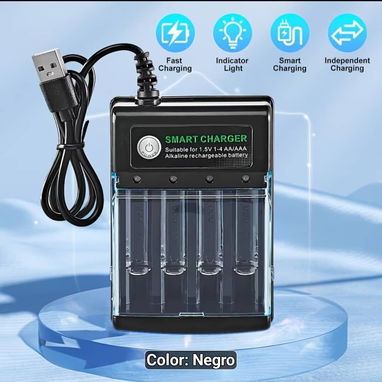 cargador de batería inteligente con pilas recargables AA y AAA - Img 124795054
