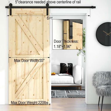 Kit de Herrajes de Puerta de Corredera de Granero - 5/6