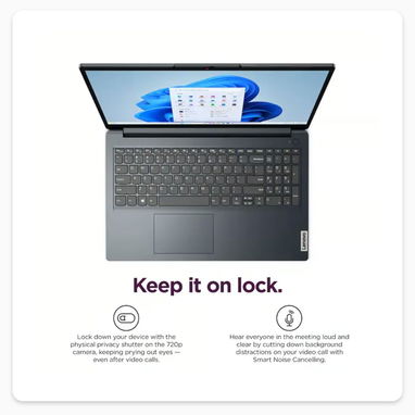 Laptop Lenovo IdeaPad 1 15.6'' AMD Ryzen 5 7520U 8GB RAM 256GB SSD Almacenamiento (Modelo 82VG00QFUS) - 💙Azul Oscuro 🔶 - 5/8