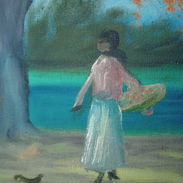 Pintura que evoca nostalgia del campo cubano, un viaje y costumbres de la isla. - Img 49917960