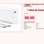 Cargador rápido tipo C de 30 W GAR165 VPT#-0076 - Img 55218965
