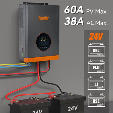Inversor Solar Híbrido PowMr 3000W 24V a 110V Onda Pura MPPT 60A Baja Frecuencia - Img 123298547