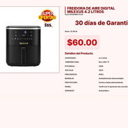 FREIDORA DE AIRE DIGITAL MILEXUS 4.2 LITROS VPT#-0142 - Img 55220244
