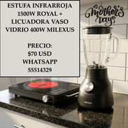 ESTUFA INFRARROJA 1500W ROYAL + LICUADORA VASO VIDRIO 400W MILEXUS, ENTREGA DE FACTURA. APROVECHA LA OFERTA!!!!!!! - Img 55213433