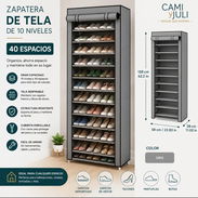 Zapatera de 10 niveles de tela 🔑 Código: Zapa329 📝 Zapatero y organizador de zapatos portátil de 10 niveles con cubier - Img 56556210
