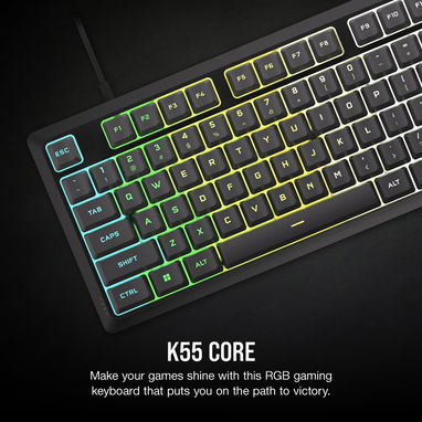 ⌨️🔥 TECLADO GAMING CORSAIR K55 CORE RGB USB TAMAÑO COMPLETO ANTIDERRAMES CONTROLES MULTIMEDIA ENVÍO DISPONIBLE-GARANTÍA - Img 118996065